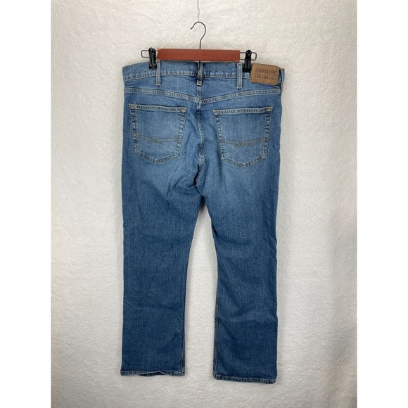 Signature Levi Strauss & Co Jeans Mens Blue Light Wash Bootcut Denim Pants 36x30 - Picture 6 of 10